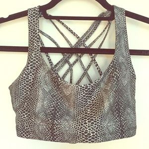 Onzie Snakeskin Printed Sports Bra (barely worn)